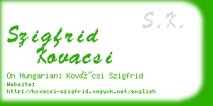 szigfrid kovacsi business card